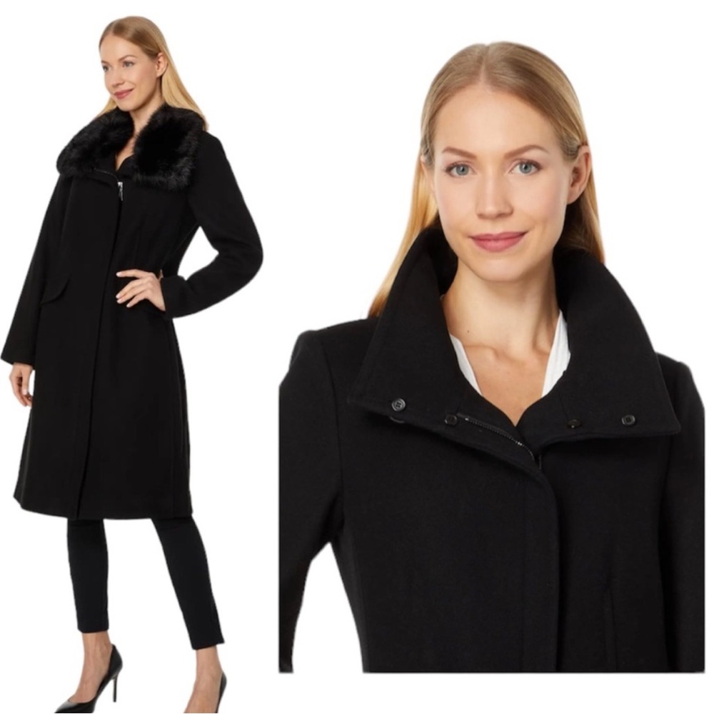 VINCE CAMUTO Military Black Coat